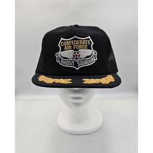 Vintage Ghost Squadron Hat CAF Air Force Black‎ Adjustable Snapback Trucker